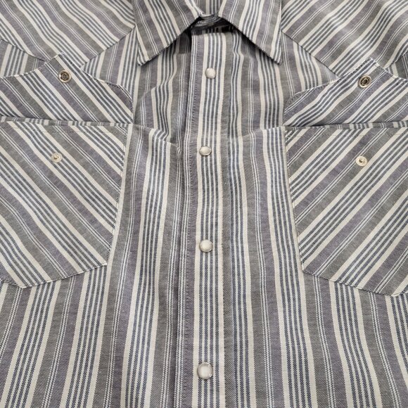 RUDDOCK Shirt Men's 17 Classic Fit Multicolor Striped Western Snap Short Sleeve - Picture 7 of 11